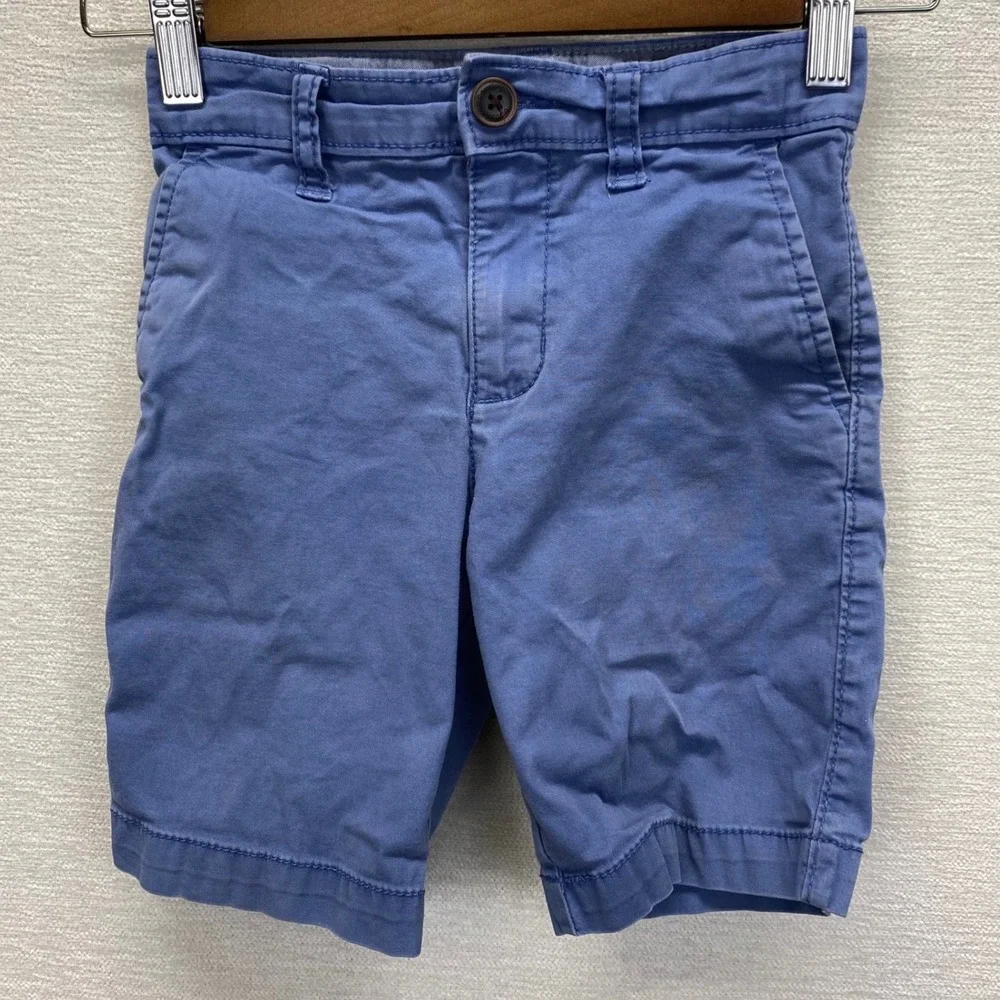 OshKosh B'gosh Kids Blue Chino Shorts Size 5 Adjustable Waist‎ Stretch